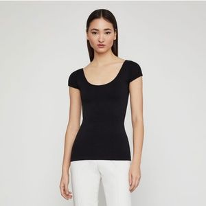 BCBG Scoop Neck Black Penny XS Top